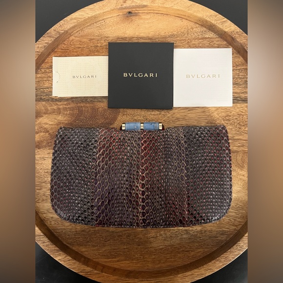 BVLGARI Handbags - BVLGARI Rare Snakeskin Lipstick Small Clutch Bag